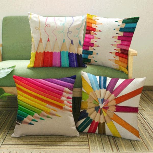 cushion/decorative pillow decorative cushion cover colorful pencils case cotton linen sofa car seat home decor pillowcase 45x45cm
cushion/decorative pillow decorative cushion cover colorful pencils case cotton linen sofa car seat home decor pillowcase 45x45cm