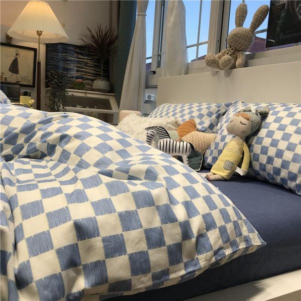bedding sets nordic checkerboard blue simple set cute printing duvet cover sheet pillowcase four-piece cotton floral
bedding sets nordic checkerboard blue simple set cute printing duvet cover sheet pillowcase four-piece cotton floral