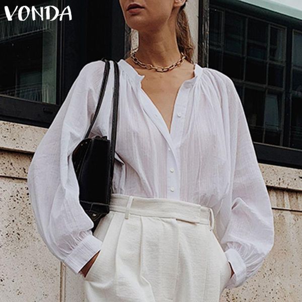 women's blouses & shirts vonda autumn blouse summer solid color spring casual baggy bohemian elegant blusas femininas plus size, White
women's blouses & shirts vonda autumn blouse summer solid color spring casual baggy bohemian elegant blusas femininas plus size, White