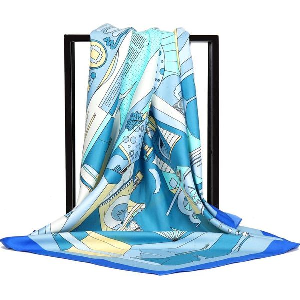 scarves spring and autumn scarf women's fashion building illustration twill satin print shawl lady's large square headscarf, Blue;gray
scarves spring and autumn scarf women's fashion building illustration twill satin print shawl lady's large square headscarf, Blue;gray