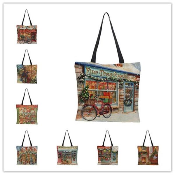 shopping bags crowdale merry christmas women bag large linen printing for shoulder 43cm*43cm gift
shopping bags crowdale merry christmas women bag large linen printing for shoulder 43cm*43cm gift