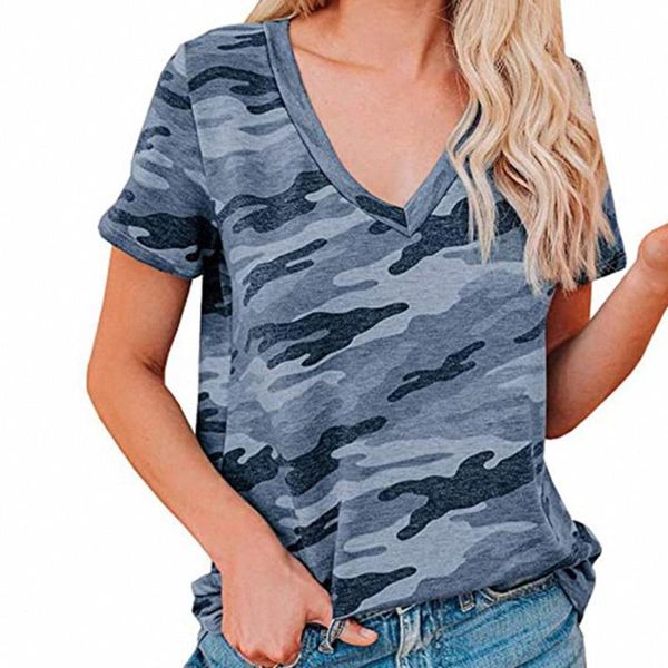 women's t-shirt summer women t shirt short-sleeved camouflage printed v-neck casual 2xl, White
women's t-shirt summer women t shirt short-sleeved camouflage printed v-neck casual 2xl, White