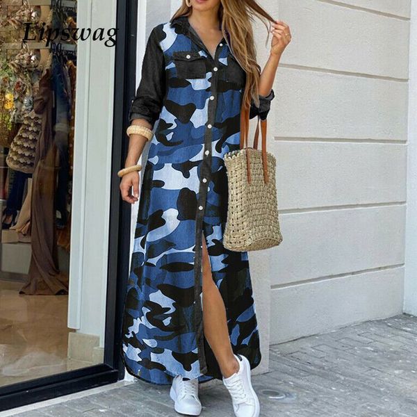 elegant print buttoned slit shirt dress women summer lapel neck maxi party dress casual loose long sleeve beach dresses vestidos, Black;gray
elegant print buttoned slit shirt dress women summer lapel neck maxi party dress casual loose long sleeve beach dresses vestidos, Black;gray