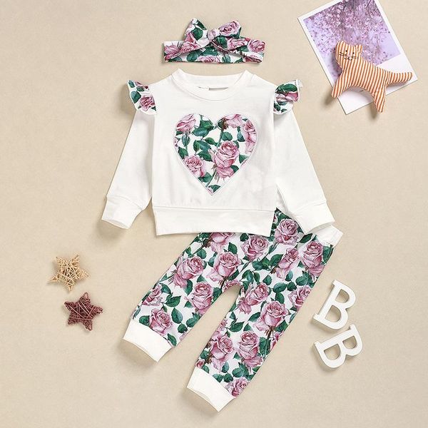 clothing sets fashion clothes sweet 3 pieces love rose flower print long flying sleeve sweater +trousers+headband baby girl outfit 0-18m, White
clothing sets fashion clothes sweet 3 pieces love rose flower print long flying sleeve sweater +trousers+headband baby girl outfit 0-18m, White