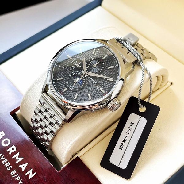 wristwatches borman 316l stainless steel men automatic mechanical watch sapphire glass waterproof 50m date day night display, Slivery;brown
wristwatches borman 316l stainless steel men automatic mechanical watch sapphire glass waterproof 50m date day night display, Slivery;brown