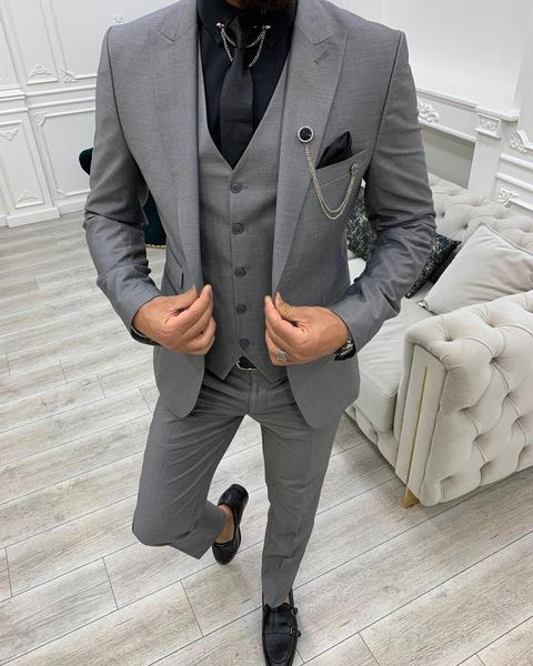 men's suits & blazers 2021 one breasted men suit grey slim fit fashion wedding for prom blazer groom tuxedo jacket pants and vest, White;black
men's suits & blazers 2021 one breasted men suit grey slim fit fashion wedding for prom blazer groom tuxedo jacket pants and vest, White;black