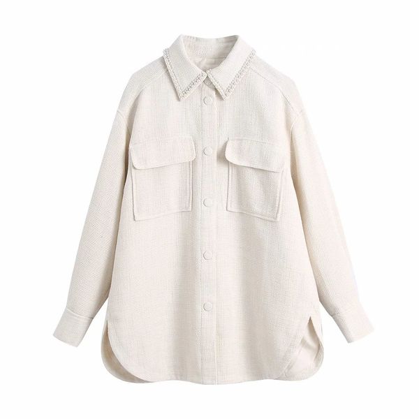 women overshirt jackets pearl decoration collar long sleeves oversized casual fashion elegant woman coat outfits 210420, Black;brown
women overshirt jackets pearl decoration collar long sleeves oversized casual fashion elegant woman coat outfits 210420, Black;brown