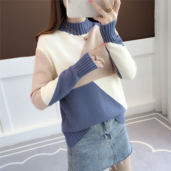 women's sweaters half turtleneck sweater pullover women plus size autumn winter patchwork long sleeve bottoming shirt pull femme l, White;black
women's sweaters half turtleneck sweater pullover women plus size autumn winter patchwork long sleeve bottoming shirt pull femme l, White;black