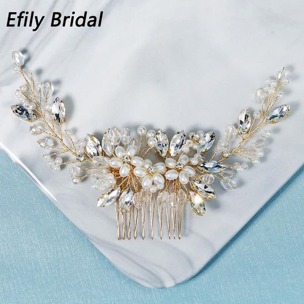 efily bridal wedding hair accessories pearl flower combs clips for women crystal bride headpiece bridesmaid party jewelry & barrettes, Golden;silver
efily bridal wedding hair accessories pearl flower combs clips for women crystal bride headpiece bridesmaid party jewelry & barrettes, Golden;silver