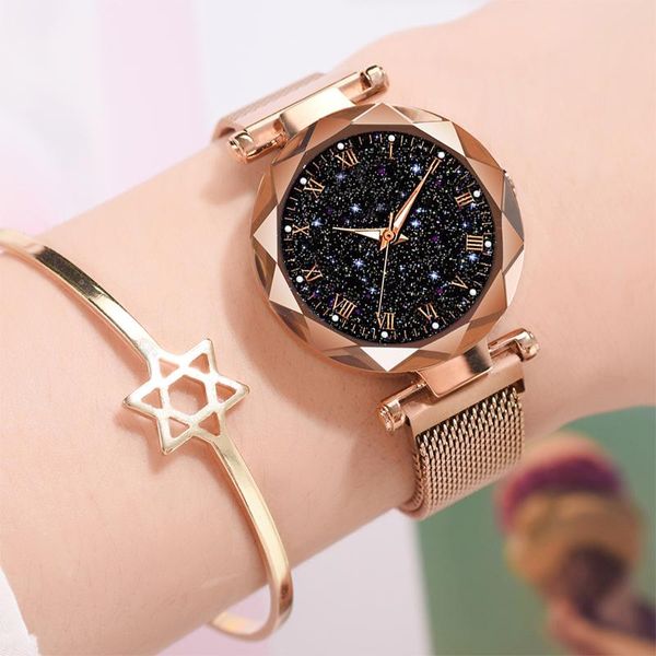 wristwatches 2021 starry sky watches geometric surface female luminous women's luxury magnetic magnet buckle quartz bracelet, Slivery;brown
wristwatches 2021 starry sky watches geometric surface female luminous women's luxury magnetic magnet buckle quartz bracelet, Slivery;brown