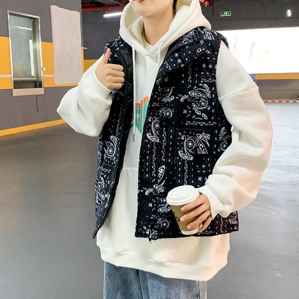 men's vests 2021 all-match fall/winter coat waistcoat rich cashew flower cotton jacket vest men, Black;white
men's vests 2021 all-match fall/winter coat waistcoat rich cashew flower cotton jacket vest men, Black;white