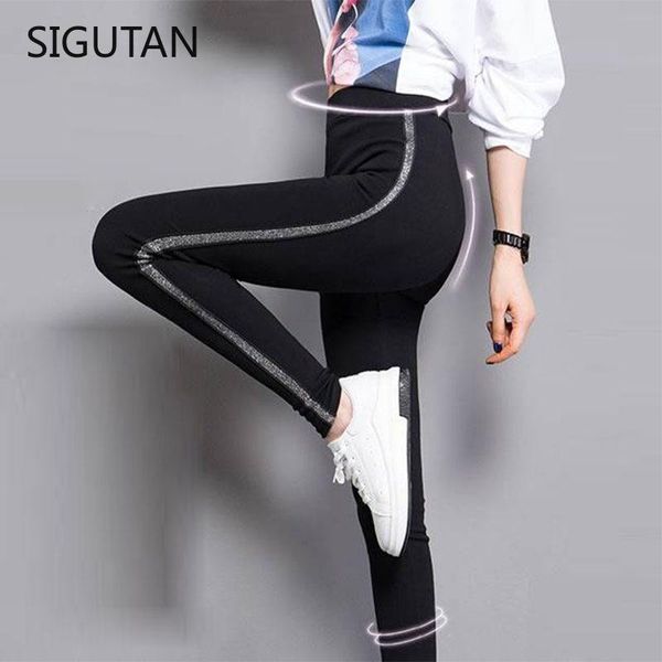 women's leggings spring autumn side striped pants sports outer wear thin stretch, Black
women's leggings spring autumn side striped pants sports outer wear thin stretch, Black
