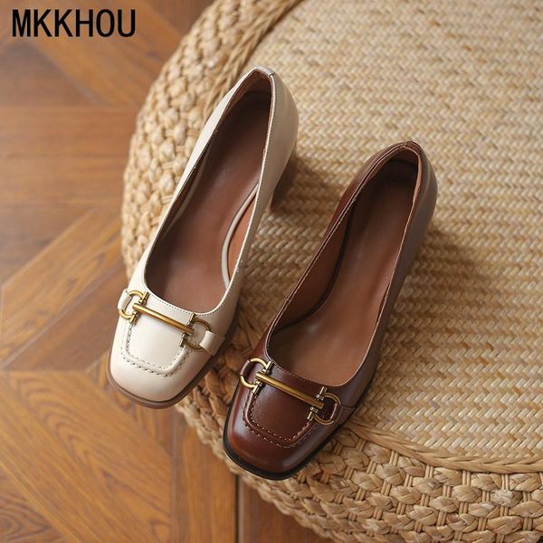 dress shoes mkkhou fashion single women summer genuine leather retro square toe metal buckle thick heel7cm high heel, Black
dress shoes mkkhou fashion single women summer genuine leather retro square toe metal buckle thick heel7cm high heel, Black