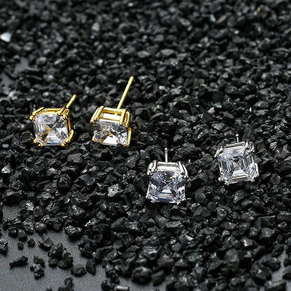 stud hip hop pure gold plating earrings cz bling earring cubic zironia stone square 6mm for men women fine jewelry gift, Golden;silver
stud hip hop pure gold plating earrings cz bling earring cubic zironia stone square 6mm for men women fine jewelry gift, Golden;silver