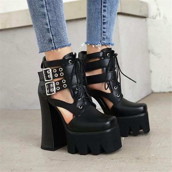 sandals ribetrini office lady punk goth wedding party dress high heels summer round toe cross-tied high-heeled cutout platform shoes, Black
sandals ribetrini office lady punk goth wedding party dress high heels summer round toe cross-tied high-heeled cutout platform shoes, Black