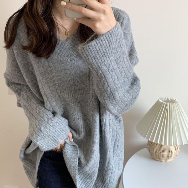 women's sweaters cashmere knitted women sweater 2021 autumn winter casual pullover knitwear v neck loose geometric pull, White;black
women's sweaters cashmere knitted women sweater 2021 autumn winter casual pullover knitwear v neck loose geometric pull, White;black