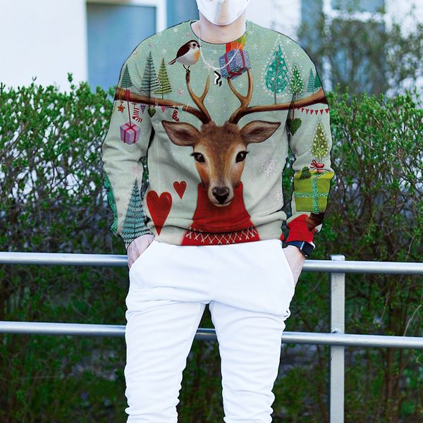 men's christmas 3d printing long sleeve hoodless sweater elk magpie christmas pattern clothing, White;black
men's christmas 3d printing long sleeve hoodless sweater elk magpie christmas pattern clothing, White;black