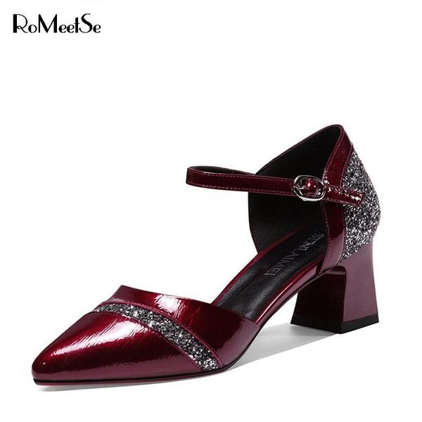 dress shoes 2021 summer women sandals patent leather pumps high heels bling pointed toe ankle strap sandalias mujer 8149g, Black
dress shoes 2021 summer women sandals patent leather pumps high heels bling pointed toe ankle strap sandalias mujer 8149g, Black