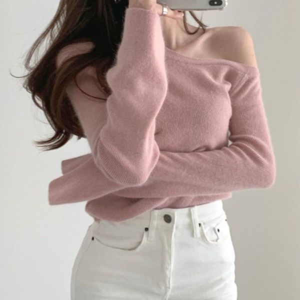 women's sweaters autumn knit korean heart design sense off shoulder sweater diagonal thin bottomed shirt, White;black
women's sweaters autumn knit korean heart design sense off shoulder sweater diagonal thin bottomed shirt, White;black