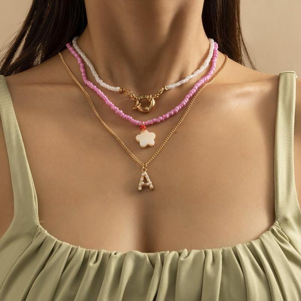 chains 3pcs/set geometric beaded clavicle necklace for women metal gold chain letter a pendant ot buckle girls fashion jewelry, Silver
chains 3pcs/set geometric beaded clavicle necklace for women metal gold chain letter a pendant ot buckle girls fashion jewelry, Silver