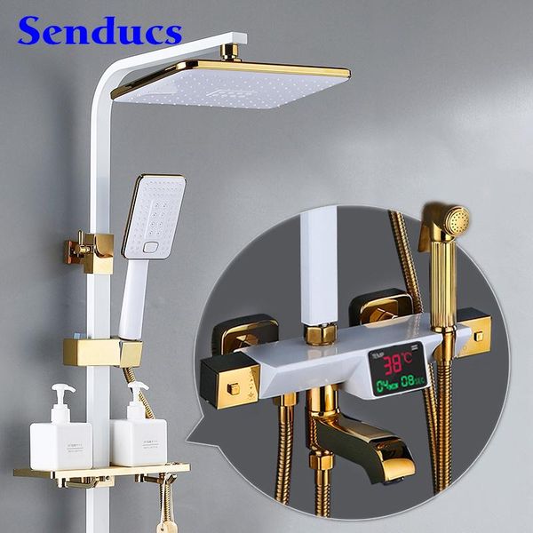 bathroom shower sets thermostatic set senducs wall mounted system white gold brass bathtub mixer faucet digital
bathroom shower sets thermostatic set senducs wall mounted system white gold brass bathtub mixer faucet digital