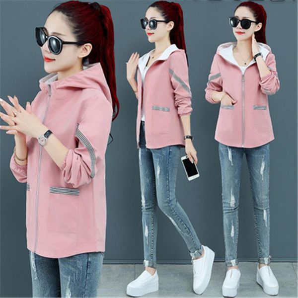 women's jackets 2021 spring autumn fashion short zipper hooded long-sleeved sports casual jacket thin coat female trend 056, Black;brown
women's jackets 2021 spring autumn fashion short zipper hooded long-sleeved sports casual jacket thin coat female trend 056, Black;brown