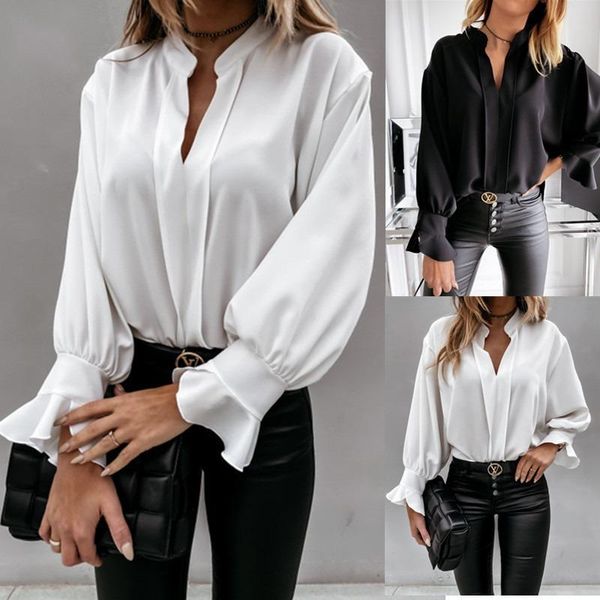 women's blouses & shirts autumn/winter women blouse shirt pure color flounces long sleeves v-neck causal white chiffon for clothing
women's blouses & shirts autumn/winter women blouse shirt pure color flounces long sleeves v-neck causal white chiffon for clothing