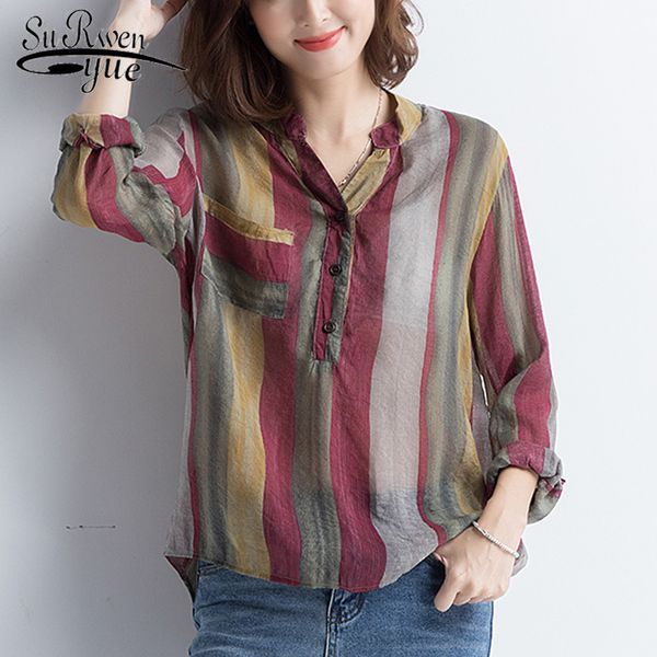long sleeve women blouses plus size 4xl autumn fashion vintage loose shirts stripe plaid 6439 50 210508, White
long sleeve women blouses plus size 4xl autumn fashion vintage loose shirts stripe plaid 6439 50 210508, White