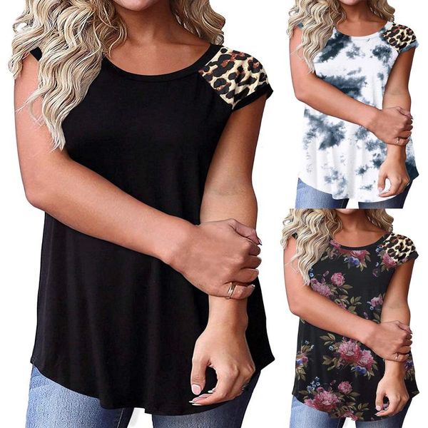 women's t-shirt fashion leopard splicing stripes t-shirts women round neck casual short sleeve ropa camisetas harajuku t shirt, White
women's t-shirt fashion leopard splicing stripes t-shirts women round neck casual short sleeve ropa camisetas harajuku t shirt, White