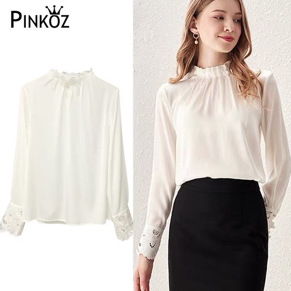designer style white ruched stand collar spring summer office lady blouse shirts women casual daily clothing plue size 210421
designer style white ruched stand collar spring summer office lady blouse shirts women casual daily clothing plue size 210421