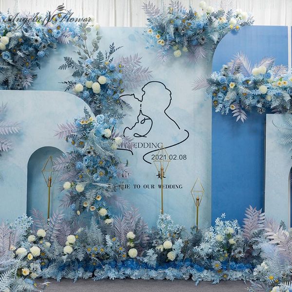 decorative flowers & wreaths customized haze blue artificial flower row arrangement wedding background stage decor corner road lead table ba
decorative flowers & wreaths customized haze blue artificial flower row arrangement wedding background stage decor corner road lead table ba
