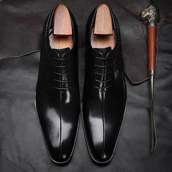 dress shoes vintage genuine leather men wedding oxford lace-up pointed toe waxing process office business suit men's shoe f81, Black
dress shoes vintage genuine leather men wedding oxford lace-up pointed toe waxing process office business suit men's shoe f81, Black