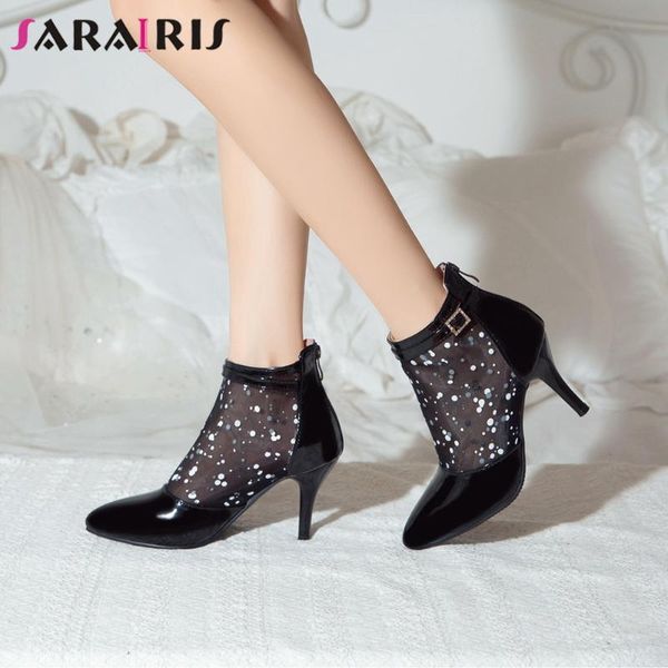 boots sarairis arrival female elegant high heel mature ol mesh women mixed-color lace-up ankle shoes woman, Black
boots sarairis arrival female elegant high heel mature ol mesh women mixed-color lace-up ankle shoes woman, Black