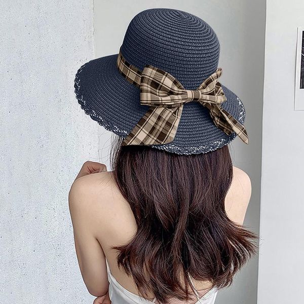 wide brim hats stylish women's straw hat with bandage bows streetwear ladies caps vacation beach chapeau femme, Blue;gray
wide brim hats stylish women's straw hat with bandage bows streetwear ladies caps vacation beach chapeau femme, Blue;gray