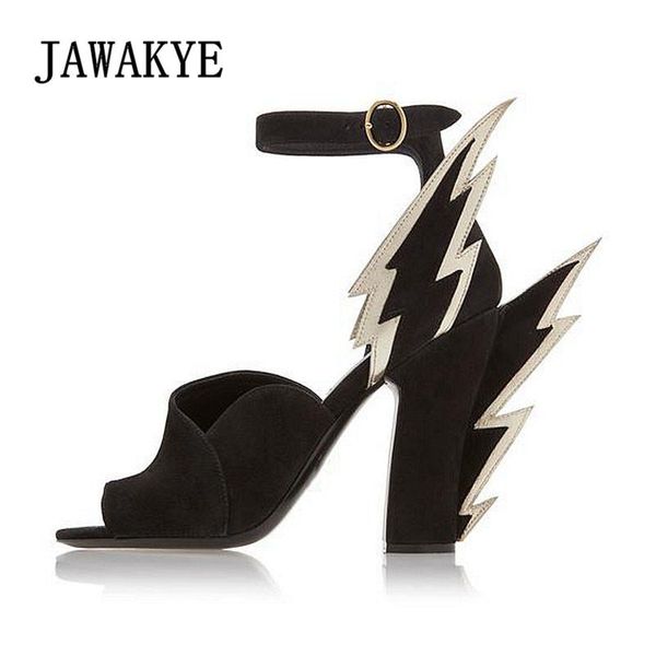 stylish flamed wing sandals high heel covered open toe summer party shoes women, Black
stylish flamed wing sandals high heel covered open toe summer party shoes women, Black