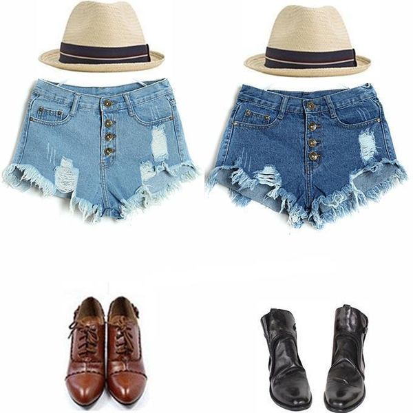 summer hole punk rock womens short casual solid vintage ripped retro denim jeans high waist shorts women, White;black
summer hole punk rock womens short casual solid vintage ripped retro denim jeans high waist shorts women, White;black