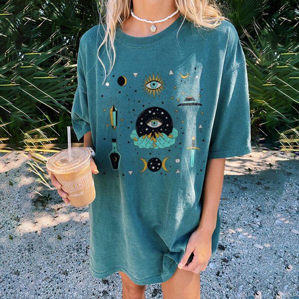 40# vintage women streetwear t-shirts drop sleeves eye pattern printed casual short sleeve harajuku t-shirt tee femme women's, White
40# vintage women streetwear t-shirts drop sleeves eye pattern printed casual short sleeve harajuku t-shirt tee femme women's, White