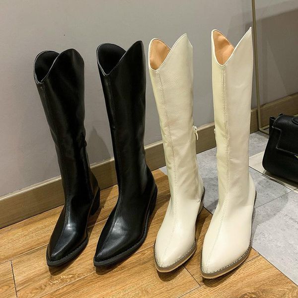 boots 2021 ins women beige high heels wedges long lady riding cowboy autumn designer pointed toe knee-high, Black
boots 2021 ins women beige high heels wedges long lady riding cowboy autumn designer pointed toe knee-high, Black