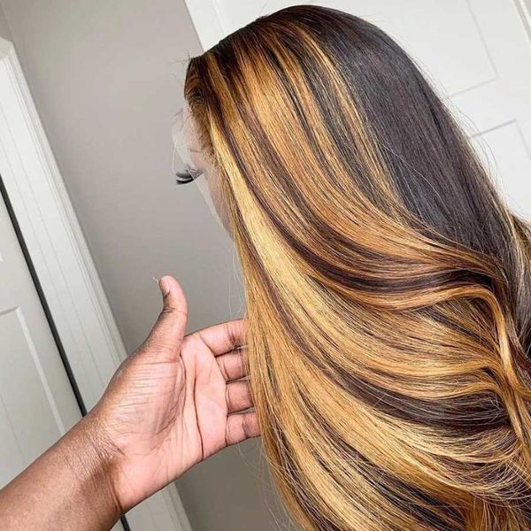 lace wigs transparent malaysian body wave wig 13x6/4x4 highlight pre-plucked front 180% virgin human hair wavy, Black;brown 
lace wigs transparent malaysian body wave wig 13x6/4x4 highlight pre-plucked front 180% virgin human hair wavy, Black;brown