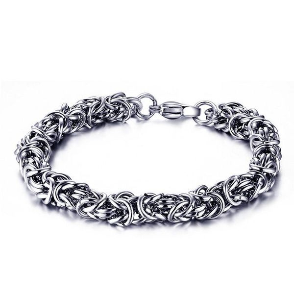 link, chain potcet men's stainless steel titanium bracelet cuban geometric fashion retro hip hop party jewelry, Black
link, chain potcet men's stainless steel titanium bracelet cuban geometric fashion retro hip hop party jewelry, Black