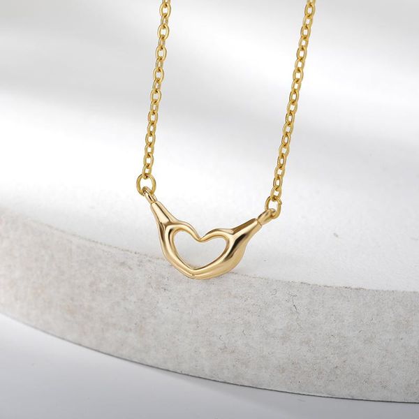 pendant necklaces fashion gold heart necklace for women stainless steel creativity hands necklacs girls birthday jewelry accessorie gift, Silver
pendant necklaces fashion gold heart necklace for women stainless steel creativity hands necklacs girls birthday jewelry accessorie gift, Silver