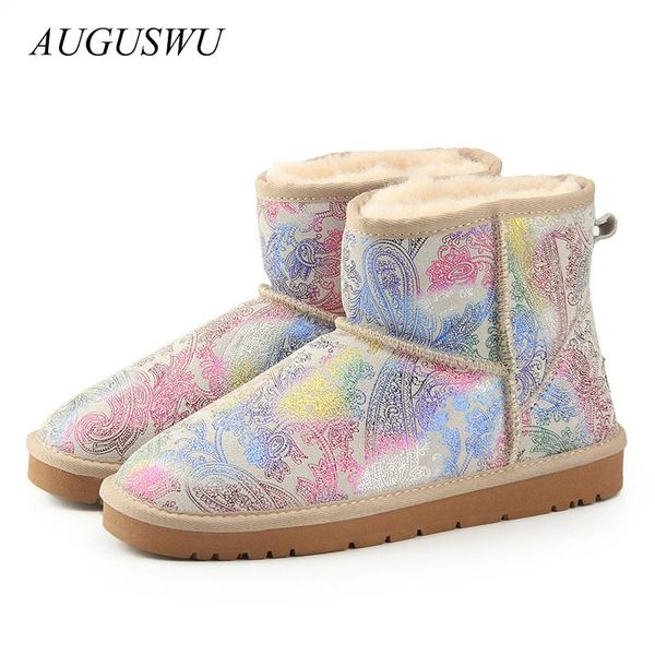 boots auguswu women snow 100% genuine cowhide leather ankle warm winter woman shoes, Black
boots auguswu women snow 100% genuine cowhide leather ankle warm winter woman shoes, Black