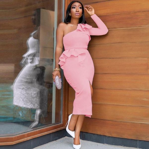 casual dresses elegant women party dress one shoulder ruffles patchwork robe female skinny vestidos pack hip formal midi, Black;gray
casual dresses elegant women party dress one shoulder ruffles patchwork robe female skinny vestidos pack hip formal midi, Black;gray
