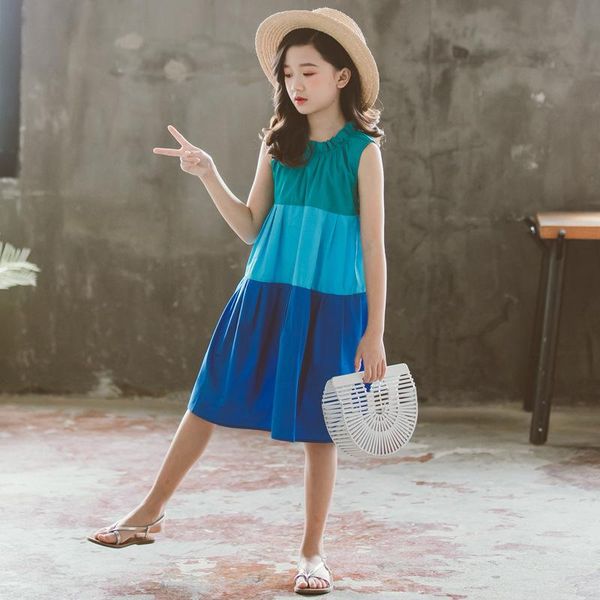 girls dresses sleeveless children girl casual style dress teenage clothes 8 10 12 year bump color patchwork girl's, Red;yellow
girls dresses sleeveless children girl casual style dress teenage clothes 8 10 12 year bump color patchwork girl's, Red;yellow