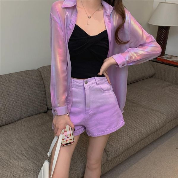 fashion women's suit 2021 summer thin loose sunscreen shirt + high waist gradient denim shorts two-piece tracksuits, Gray
fashion women's suit 2021 summer thin loose sunscreen shirt + high waist gradient denim shorts two-piece tracksuits, Gray