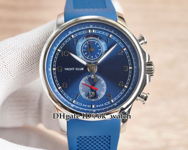 new automatic chronograph mens watch iw390704 steel case 45mm date gents sport watches blue rubber strap folding clasp 4 colors, Slivery;brown
new automatic chronograph mens watch iw390704 steel case 45mm date gents sport watches blue rubber strap folding clasp 4 colors, Slivery;brown