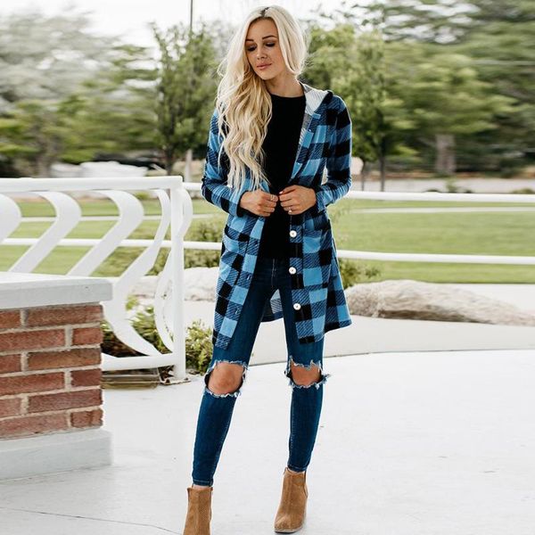 women's jackets women fashion autumn winter plaid printed single breasted pocket hooded long shirt jacket outerwear female clothing, Black;brown
women's jackets women fashion autumn winter plaid printed single breasted pocket hooded long shirt jacket outerwear female clothing, Black;brown