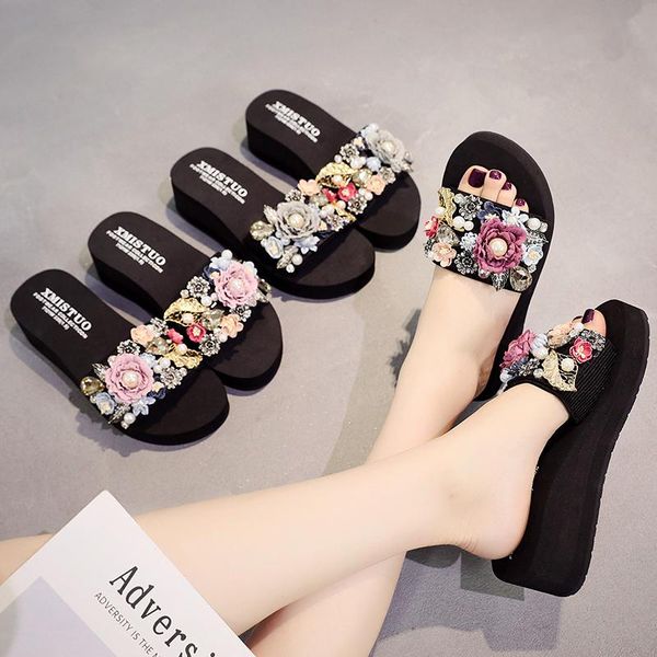 slippers vertvie casual women torridity fashion fasten heel woman flowers pearls shoes for female beach slides girls, Black
slippers vertvie casual women torridity fashion fasten heel woman flowers pearls shoes for female beach slides girls, Black