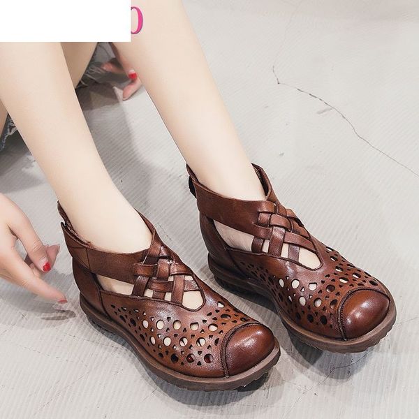 boots summer women casual ankle genuine leather cut-outs sandals retro handmade women's shoes hook&loop flat d3cu, Black
boots summer women casual ankle genuine leather cut-outs sandals retro handmade women's shoes hook&loop flat d3cu, Black