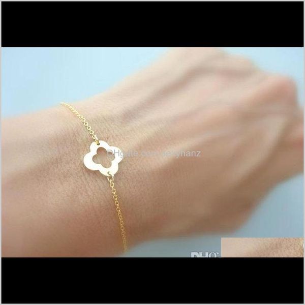 charm jewelry drop delivery 2021 10pcs outline open four lucky 4 leaf clover bracelet simple grass flower plant shamrock bracelets birthday, Golden;silver
charm jewelry drop delivery 2021 10pcs outline open four lucky 4 leaf clover bracelet simple grass flower plant shamrock bracelets birthday, Golden;silver